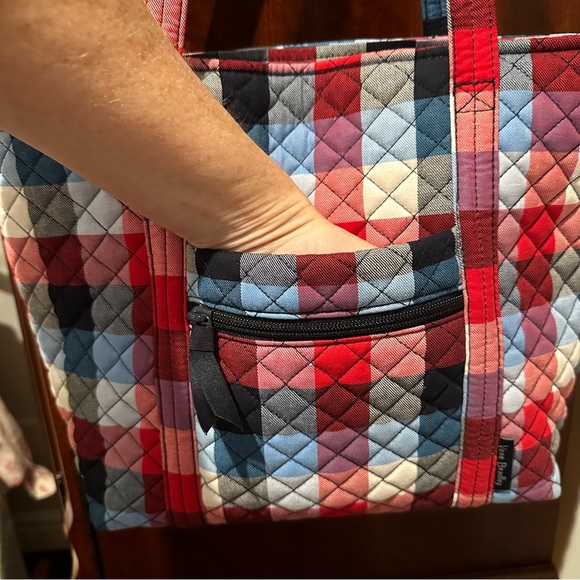 Vera Bradley Patriotic Plaid Small Vera Tote - Picture 4 of 6
